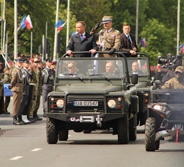 ​Polens president, Andrzej Duda, under markeringen av grunnlovsdagen 3. mai i år