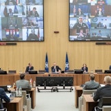 KORONAFOKUS: Den 15. april gjennomførte forsvarsministrene i NATO en videokonferanse for å diskutere hvordan medlemslandene håndterer koronasituasjonen.
