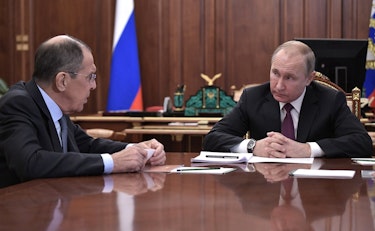 Sergej Lavrov og Vladimir Putin.