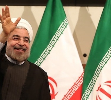 President-elect Hassan Rouhani press conference in Marble Hall, 16 June 2013.