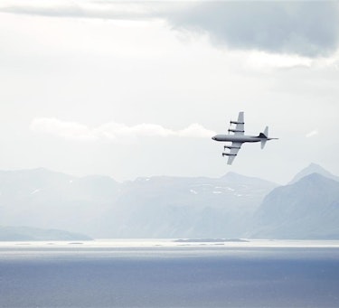 Et Orion P-3N, Hjalmar Riiser-Larsen, fra 333 skvadronen. Foto: Torbjørn Kjosvold / Forsvaret.