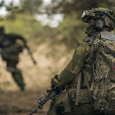 Norsk soldat under øvelsen Saber Strike i Latvia i 2018